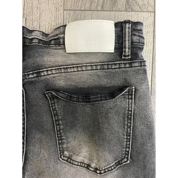 RGSTR Kids Washed Grey Distressed Slim Fit Jeans Size 34 Streetwear Ripped Denim - Picture 7 of 7